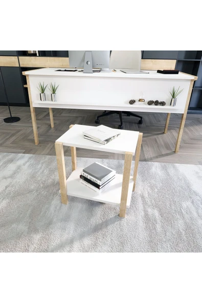 Lagomood Zenith Ofis Masa Takımı Beyaz Meşe - 4