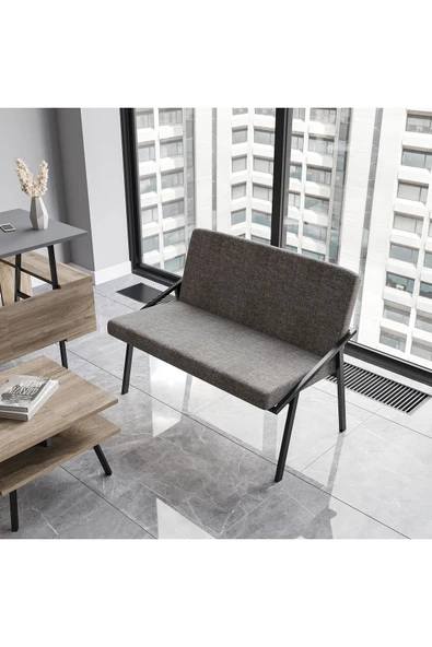Lagomood İrony Ofis İkili Koltuk Antrasit