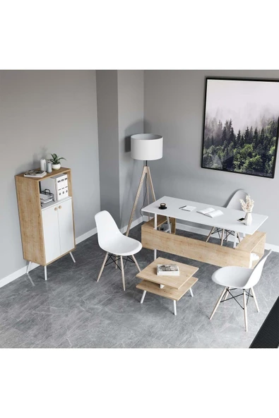 Lagomood İrony Rasha Ofis Takımı Beyaz Meşe