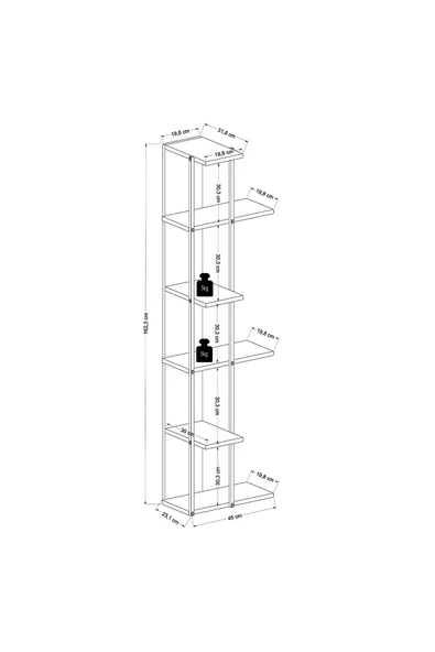 Lagomood Feza Köşe Kitaplık Meşe - Resim 6