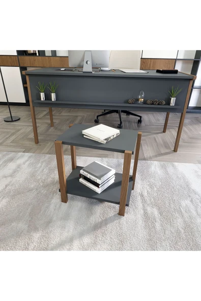 Lagomood Zenith Ofis Masa Takımı Antrasit Ceviz - 4