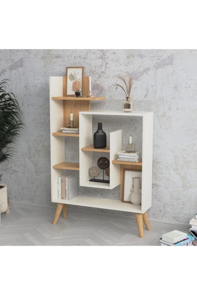 Lagomood New Sally Kitaplık Beyaz  Meşe