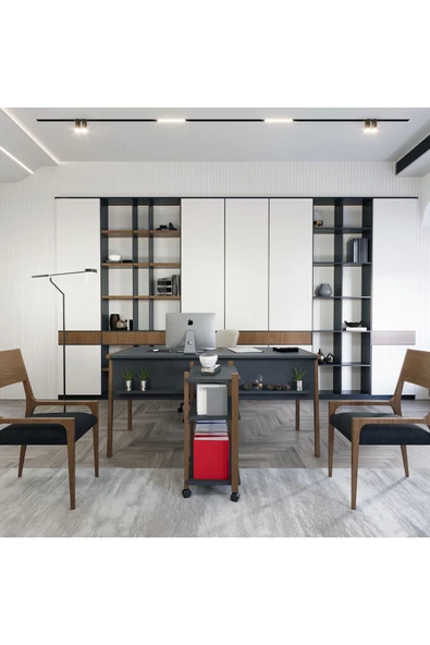 Lagomood Zenith Kitaplık Antrasit Ceviz - 2