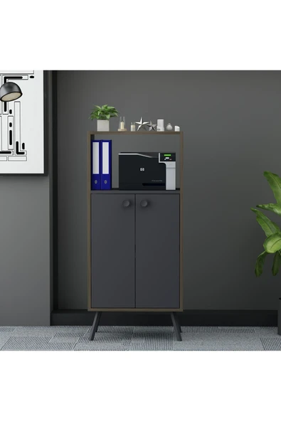 Lagomood Rasha Ofis Dolabı Antrasit Ceviz - 3