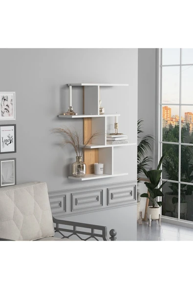 Lagomood Karbon Duvar Rafı Beyaz Meşe - 2