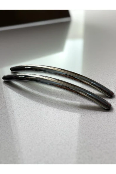 Eko Kumru Yay Alüminyum Metal Lüks Modern Mobilya Çekmece Mutfak Dolabı Kulpu Krom 192mm (5 Adet) - 4