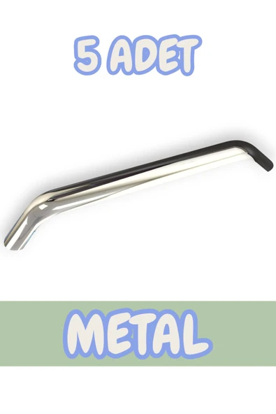 Eko Kumru Alüminyum Metal Lüks Modern Mobilya Çekmece Mutfak Dolabı Kulpu Krom 192mm (5 Adet)