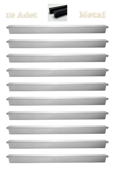 Fulya Alüminyum Metal Lüks Modern Mobilya Çekmece Mutfak Dolabı Kulpu Krom 224mm (10 Adet) - 1