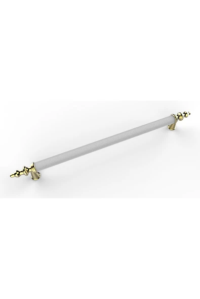 Tuana Rustik Alüminyum Metal Lüks Modern Mobilya Çekmece Mutfak Dolabı Kulpu Beyaz-Gold 96mm (10 Adet) - 5