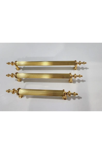 Tuana Rustik Alüminyum Metal Lüks Modern Mobilya Çekmece Mutfak Dolabı Kulpu Altın 128mm (5 Adet) - 2