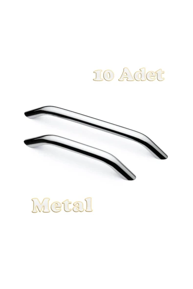 Eko Kumru Alüminyum Metal Lüks Modern Mobilya Çekmece Mutfak Dolabı Kulpu Krom 160mm (10 Adet) - 1