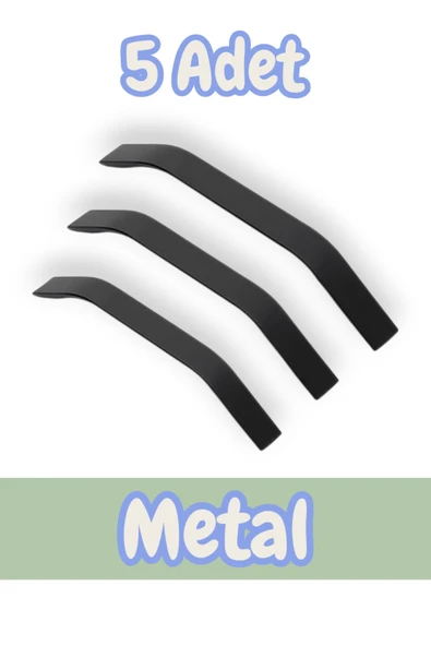 Eko Şahin Alüminyum Metal Lüks Modern Mobilya Çekmece Mutfak Dolabı Kulpu Siyah 224mm (5 Adet)