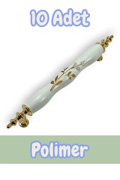 Polimer Zeytindalı Kulp Lüks Modern Mobilya Çekmece Vestiyer Mutfak Dolabı Kulpu 128mm (10 Adet) - 1