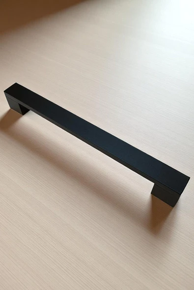 Safran Kalın Alüminyum Metal Lüks Modern Mobilya Çekmece Mutfak Dolabı Kulpu Siyah 128mm (5 Adet) - 2