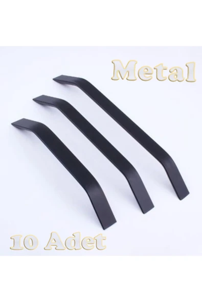 Eko Şahin Alüminyum Metal Lüks Modern Mobilya Çekmece Mutfak Dolabı Kulpu Siyah 160mm (10 Adet)