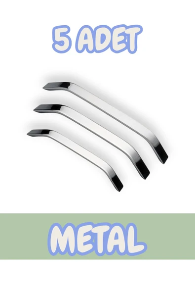 Eko Şahin Alüminyum Metal Lüks Modern Mobilya Çekmece Mutfak Dolabı Kulpu Krom 192mm (5 Adet)