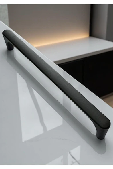 Saray Ağır Alüminyum Metal Lüks Modern Mobilya Çekmece Mutfak Dolabı Kulpu Siyah 160mm (5 Adet) - 2