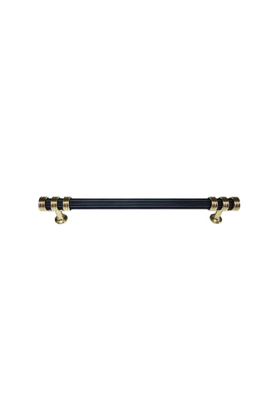 Çizgili Nesli Alüminyum Metal Lüks Modern Mobilya Çekmece Mutfak Dolabı Kulpu Siyah-Altın 160mm - 2