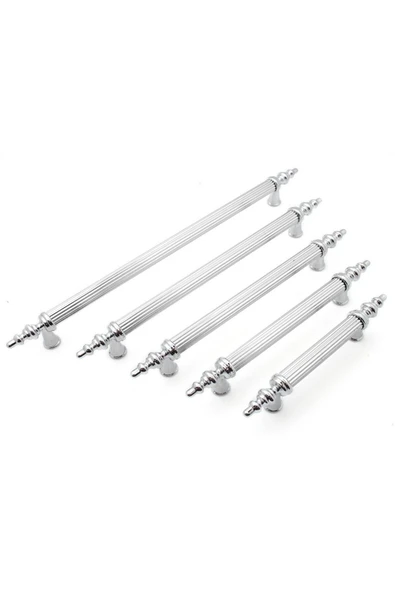 Tuana Rustik Alüminyum Metal Lüks Modern Mobilya Çekmece Mutfak Dolabı Kulpu Krom 128mm (5 Adet) - 2
