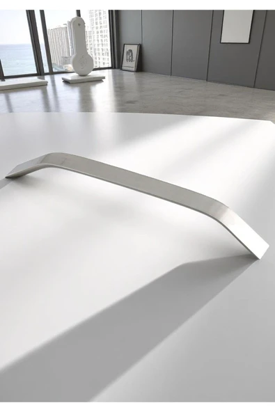 Şahin Alüminyum Metal Lüks Modern Mobilya Çekmece Mutfak Dolabı Kulpu İnox 128mm (5 Adet) - 5