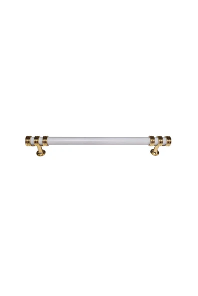 Nesli Alüminyum Metal Lüks Modern Mobilya Çekmece Mutfak Dolabı Kulpu Beyaz-Altın 224mm - 3