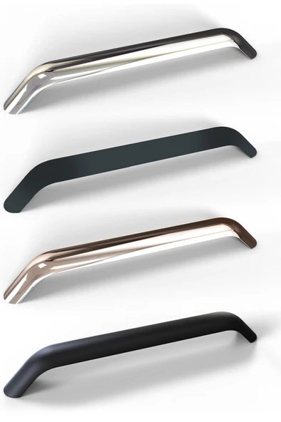 Eko Kumru Alüminyum Metal Lüks Modern Mobilya Çekmece Mutfak Dolabı Kulpu Siyah 192mm (5 Adet) - 3