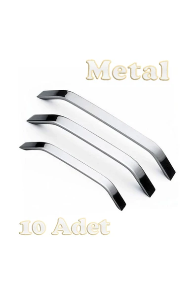 Eko Şahin Alüminyum Metal Lüks Modern Mobilya Çekmece Mutfak Dolabı Kulpu Krom 128mm (10 Adet)