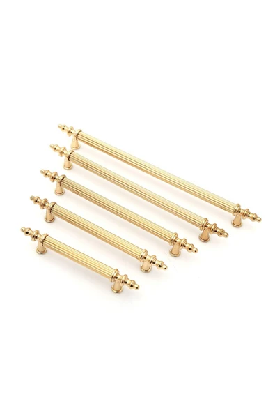 Tuana Rustik Alüminyum Metal Lüks Modern Mobilya Çekmece Mutfak Dolabı Kulpu Altın 128mm (5 Adet) - 3