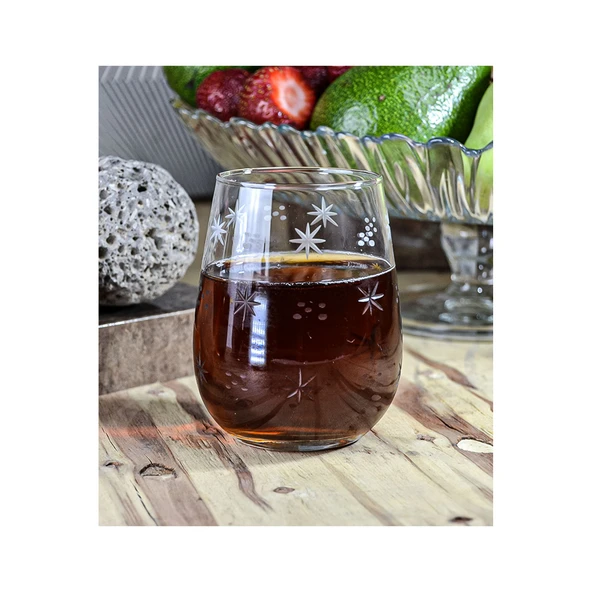 Decocia Medusa 6 Parça Su ve Meşrubat Kesme Bardak Seti Sema Desenli - Resim 2