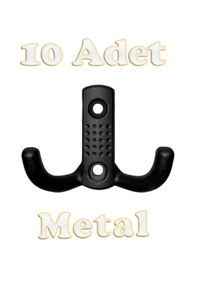 Noktalı Portmanto Vestiyer Duvar Dolap Elbise Askısı Siyah Metal Kapı Askılığı Askılık (10 Adet) ürün görseli 1