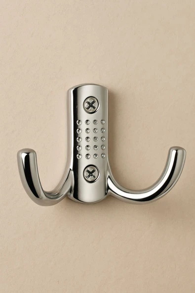 Noktalı Portmanto Vestiyer Duvar Dolap Elbise Askısı Krom Metal Kapı Askılığı Askılık (10 Adet) - Resim 2