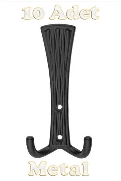 Troy Portmanto Vestiyer Duvar Dolap Elbise Askısı Siyah Mobilya Kapı Askılığı Askılık (10 Adet) ürün görseli 1