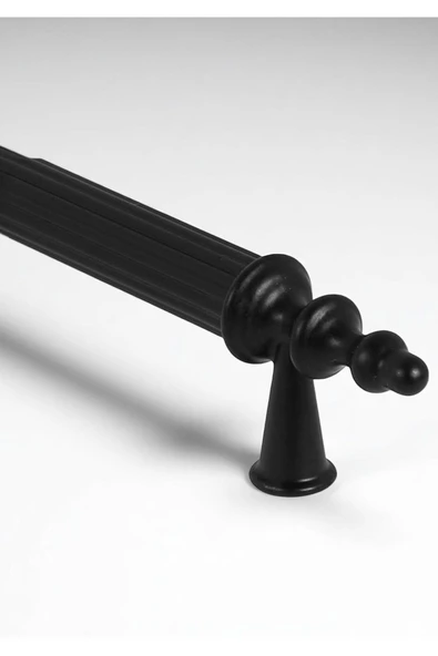 Tuana Rustik Alüminyum Metal Lüks Modern Mobilya Çekmece Mutfak Dolabı Kulpu Siyah 128mm (5 Adet) - 5