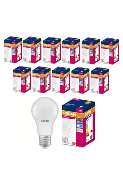 Osram Led 8.5W 6500K 806lm E27 Duy Beyaz Işık 12'Li Ampul/ 4099854041570