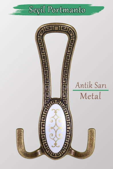 Sucuoğlu Seçil (ANTİK SARI) Metal Portmanto Vestiyer Duvar Dolap Elbise Mobilya Kapı Askısı Askılığı Askılık