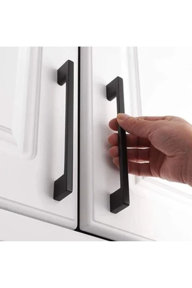 Sucuoğlu 128 mm Siyah Metal Mutfak Mobilya Çekmece Mutfak Dolap Dolabı Kulp Kapak Kulbu (3 Adet) - 2