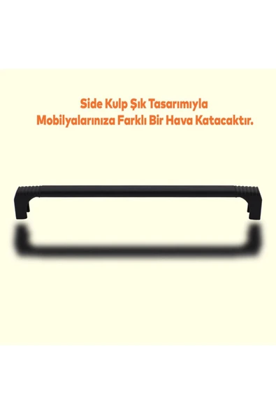 Sucuoğlu Side Mutfak Kulbu Çekmece Dolap Kulpu Metal Kulp Mobilya Dolabı Kulpları Renk 160 mm Siyah(1 Adet) - 2