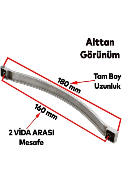 Sucuoğlu Akasya 160 mm Siyah Metal Mutfak Mobilya Çekmece Mutfak Dolap Dolabı Kulp Kapak Kulbu (3 Adet) - 4