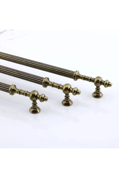 Sucuoğlu Saygın Eskitme Antik Sarı Metal Kulp 160 mm Mobilya Mutfak Dolabı Dolap Çekme Kulbu (1 ADET) - 6