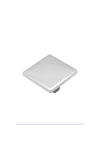 Sucuoğlu Kare Düğme Kulp Mobilya Mutfak Çekmece Dolap Dolabı Kapak Kulpu Kulpları Kulbu Krom Metal (7 ADET) - 2