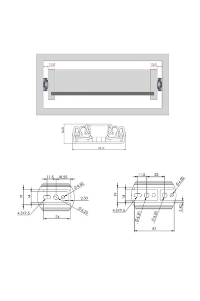 CANEX En 35 mm Teleskopik Bilyalı Çekmece Rayı - 30 cm (2 Takım) - 2