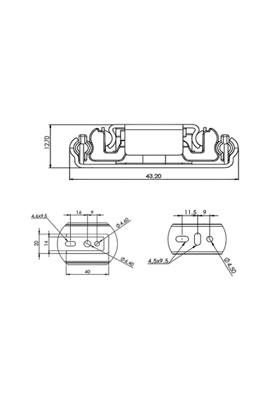 CANEX En 43 mm Frenli Teleskopik Bilyalı Çekmece Rayı Kaplamalı - 45 cm (2 Takım) - 2