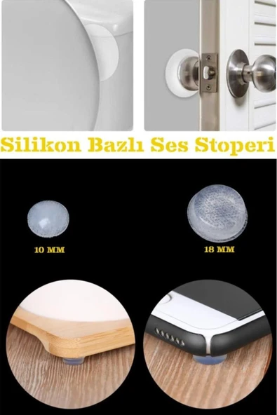 Sucuoğlu Yapışkanlı Mini Silikon Ses Stoperi Çekmece Dolap Kapağı Şeffaf - 10 Mm -100 Adet - 5