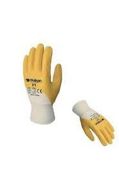 Polisan X1 Sarı Polyester Örme Nitril Eldiven No:10 (1 Adet) - XL - 2