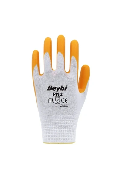 Beybi Pn2 Sarı Polyester Örme Nitril Eldiven No:10 (7 Adet) - XL - 4