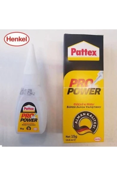 Henkel Pattex Pro Power 15 gr Güçlü Ve Hızlı Süper Japon Yapıştırıcı Ayakkabı Ahşap Plastik Için