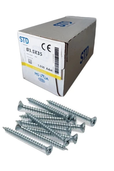 Std 4 X 60 Sunta Vidası Beyaz (100 ADET) - 4