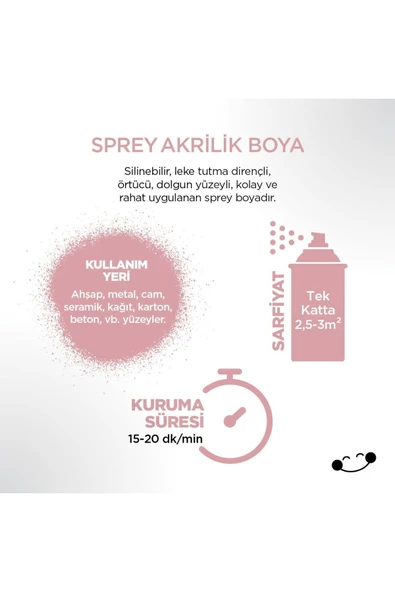 Polisan Açık Pembe Sprey Boya 400 ml (1 Adet ) - 3