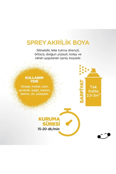 Polisan Krom Sarı Sprey Boya 400 ml (5 Adet ) - 3
