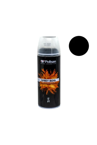Polisan Mat Siyah Sprey Boya 400 ml - Ral 9004 (5 Adet )